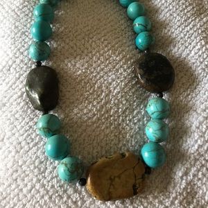 Turquoise necklace with big random stones